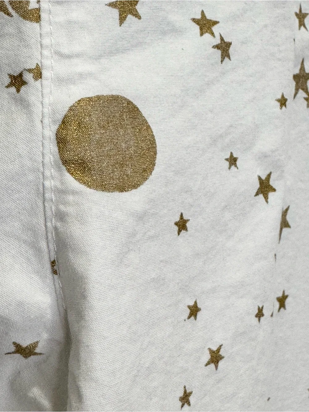Pottery Barn Teen Small Harry Potter Button Down Pajama Top White Gold